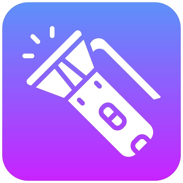 Ilustración del icono vectorial de la linterna del conjunto de iconos de pesca