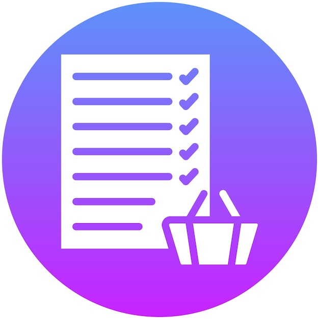 Ilustración del icono vectorial de la lista de compras del conjunto de iconos de comercio electrónico de moda