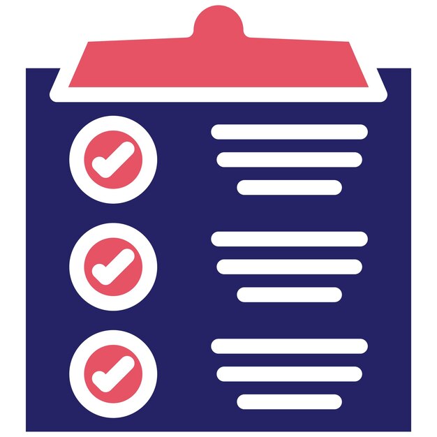 Ilustración del icono vectorial de la lista de comprobación del conjunto de iconos de aprendizaje
