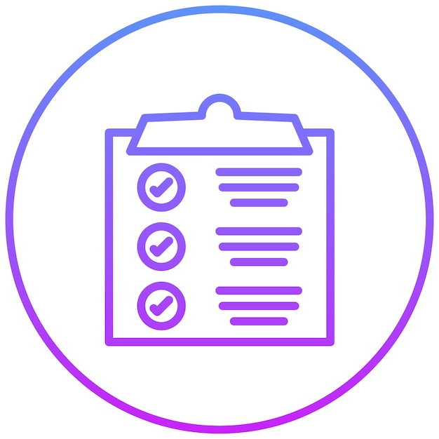 Ilustración del icono vectorial de la lista de comprobación del conjunto de iconos de aprendizaje