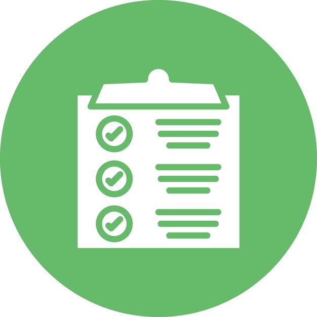 Ilustración del icono vectorial de la lista de comprobación del conjunto de iconos de aprendizaje