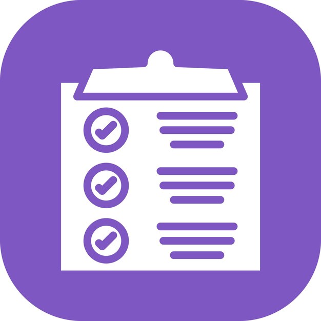 Ilustración del icono vectorial de la lista de comprobación del conjunto de iconos de aprendizaje