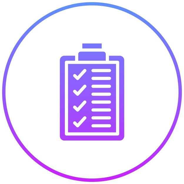 Ilustración del icono vectorial de la lista de comprobación del conjunto de iconos de química