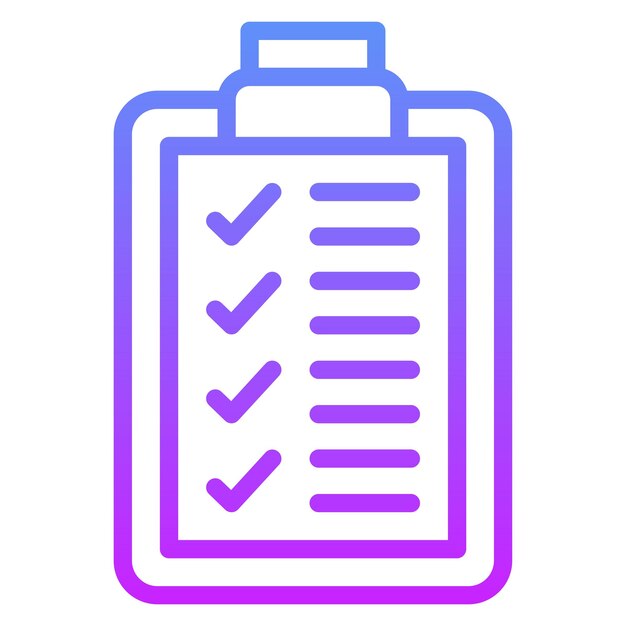 Ilustración del icono vectorial de la lista de comprobación del conjunto de iconos de química