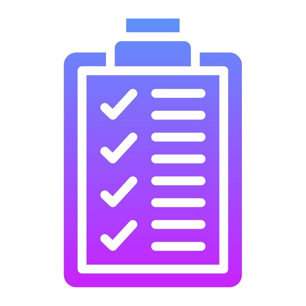 Ilustración del icono vectorial de la lista de comprobación del conjunto de iconos de química