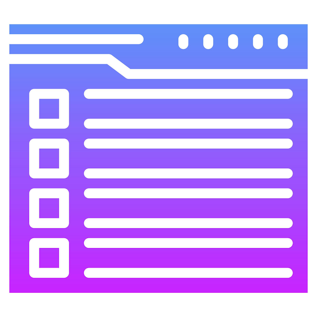 Ilustración del icono vectorial de la lista de comprobación del sitio web del conjunto de iconos de marketing