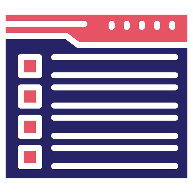 Ilustración del icono vectorial de la lista de comprobación del sitio web del conjunto de iconos de marketing