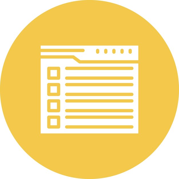 Ilustración del icono vectorial de la lista de comprobación del sitio web del conjunto de iconos de marketing