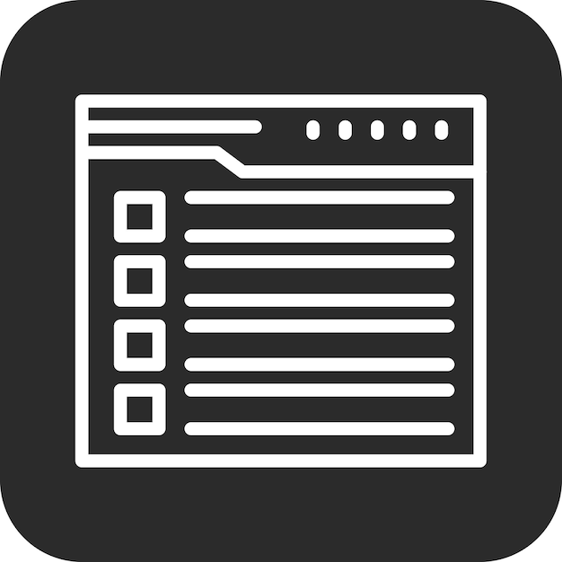 Ilustración del icono vectorial de la lista de comprobación del sitio web del conjunto de iconos de marketing