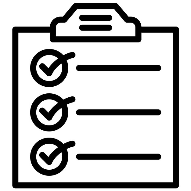 Ilustración del icono vectorial de la lista de control del conjunto de iconos de planificación de vacaciones