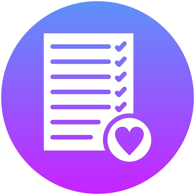 Ilustración del icono vectorial de la lista de deseos del conjunto de iconos de comercio electrónico de moda