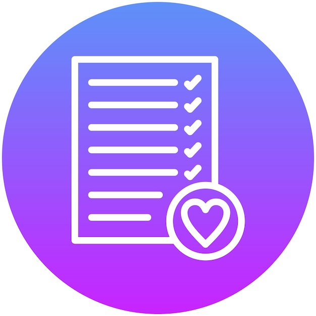 Ilustración del icono vectorial de la lista de deseos del conjunto de iconos de comercio electrónico de moda
