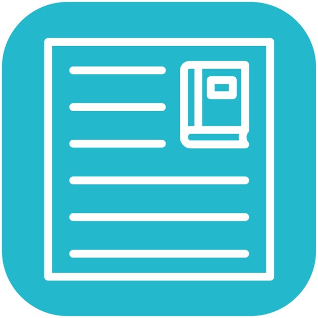 Ilustración del icono vectorial de la lista de libros del conjunto de iconos de literatura