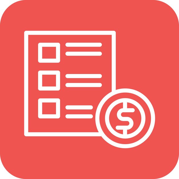 Ilustración del icono vectorial de la lista de precios del conjunto de iconos del restaurante