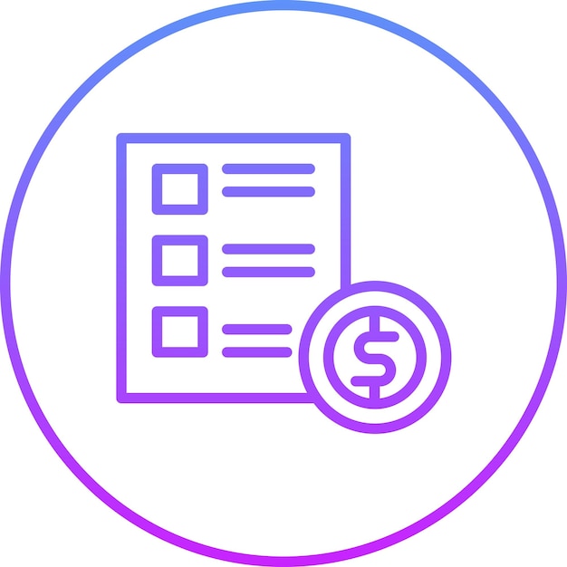 Ilustración del icono vectorial de la lista de precios del conjunto de iconos del restaurante