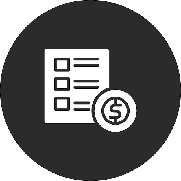 Ilustración del icono vectorial de la lista de precios del conjunto de iconos del restaurante