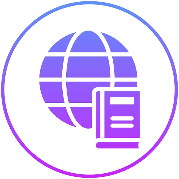 Ilustración del icono vectorial de la literatura mundial del conjunto de iconos de la literatura