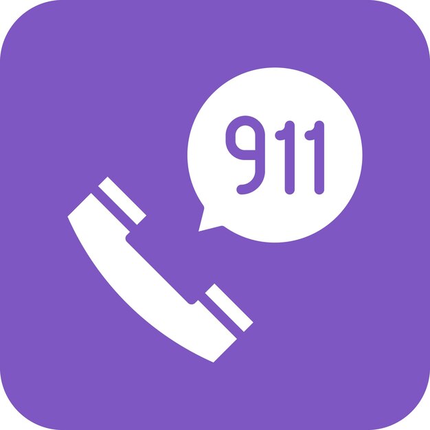 Ilustración del icono vectorial de llamada al 911 del conjunto de iconos de bomberos