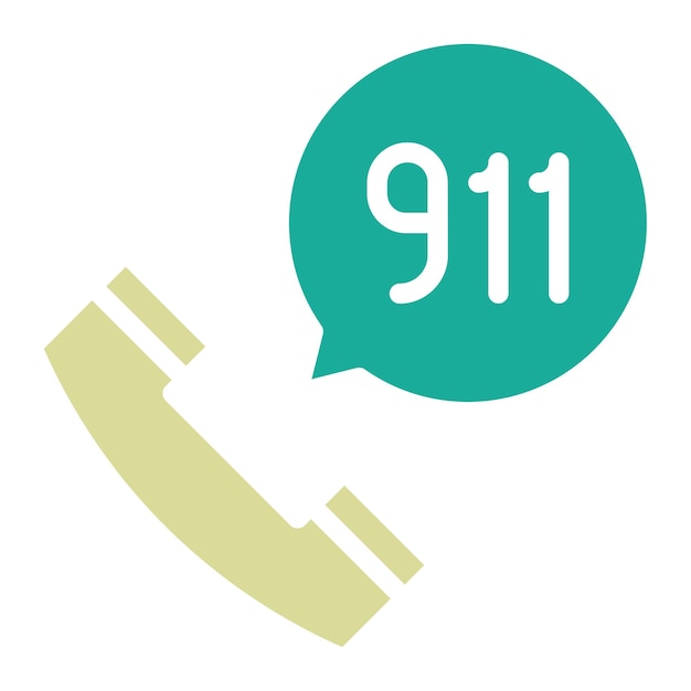 Ilustración del icono vectorial de llamada al 911 del conjunto de iconos de bomberos
