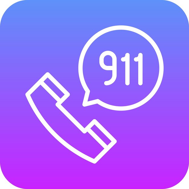 Ilustración del icono vectorial de llamada al 911 del conjunto de iconos de bomberos
