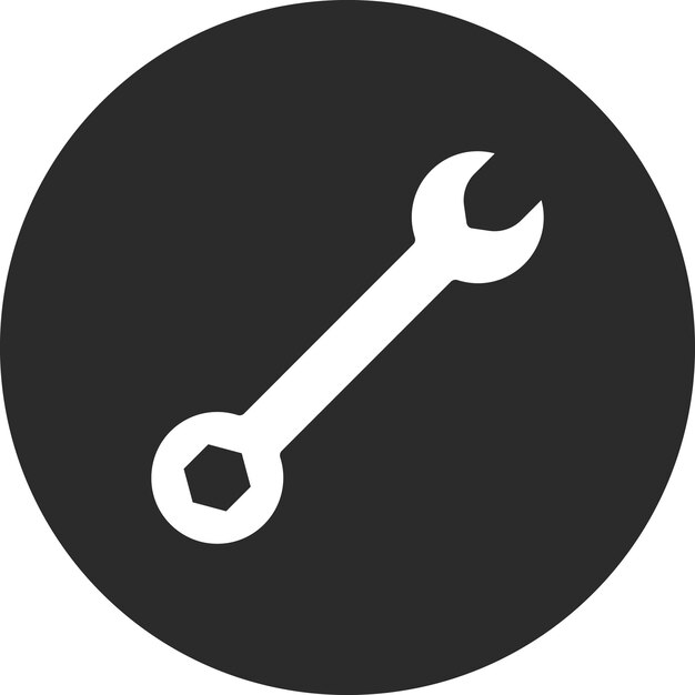 Ilustración del icono vectorial de la llave del conjunto de iconos de herramientas de construcción