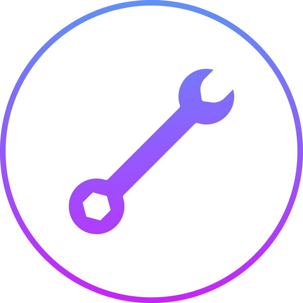 Ilustración del icono vectorial de la llave del conjunto de iconos de herramientas de construcción