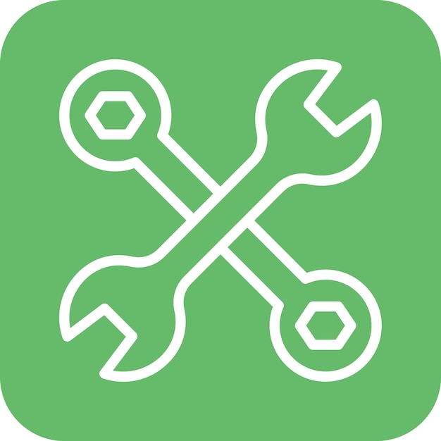 Ilustración del icono vectorial de la llave del conjunto de iconos de herramientas de electricista