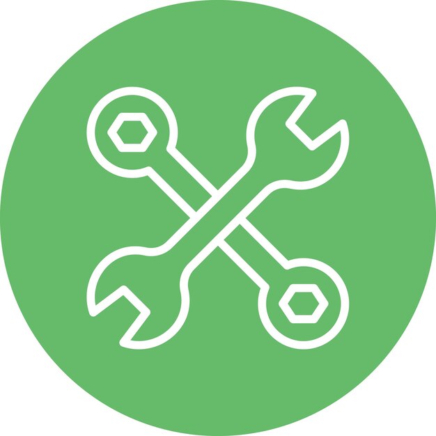 Ilustración del icono vectorial de la llave del conjunto de iconos de herramientas de electricista