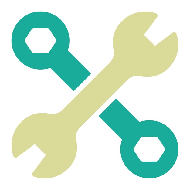 Ilustración del icono vectorial de la llave del conjunto de iconos de herramientas de electricista