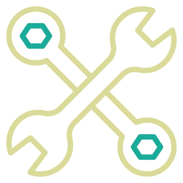 Ilustración del icono vectorial de la llave del conjunto de iconos de herramientas de electricista