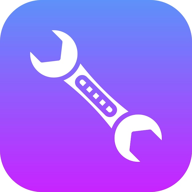 Ilustración del icono vectorial de la llave del conjunto de iconos de herramientas