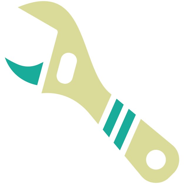 Ilustración del icono vectorial de la llave del conjunto de iconos de herramientas