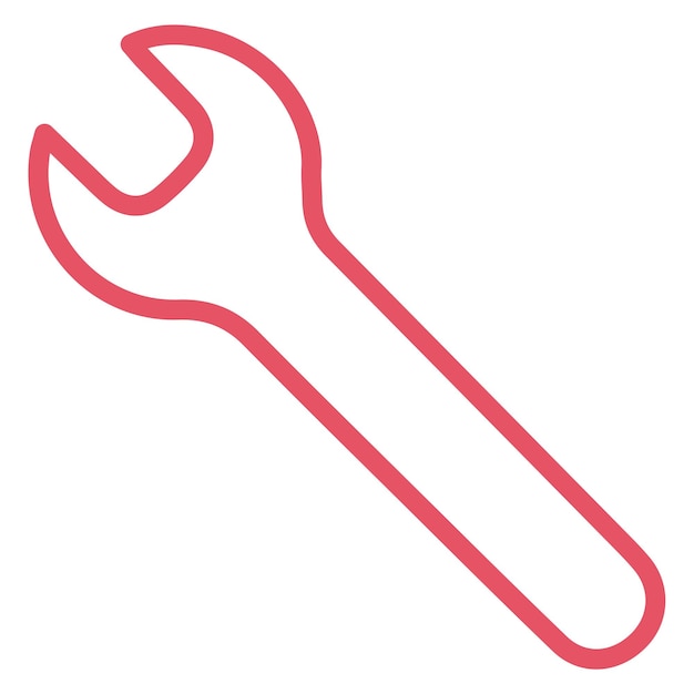 Ilustración del icono vectorial de la llave del conjunto de iconos de ingeniería