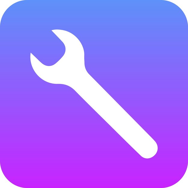 Ilustración del icono vectorial de la llave del conjunto de iconos de ingeniería