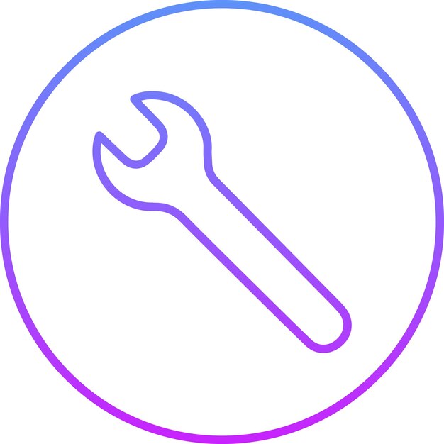 Ilustración del icono vectorial de la llave del conjunto de iconos de ingeniería
