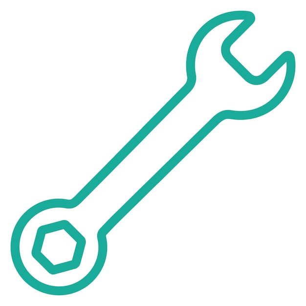 Ilustración del icono vectorial de la llave del conjunto de iconos de reparación de automóviles