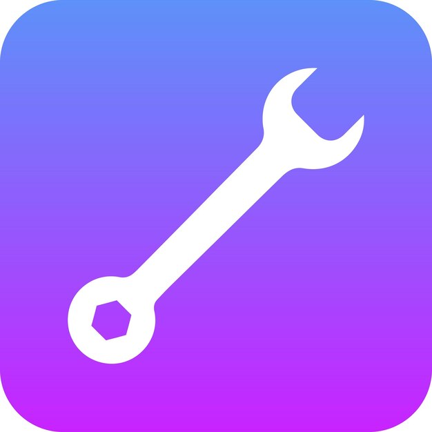 Ilustración del icono vectorial de la llave del conjunto de iconos de reparación de automóviles
