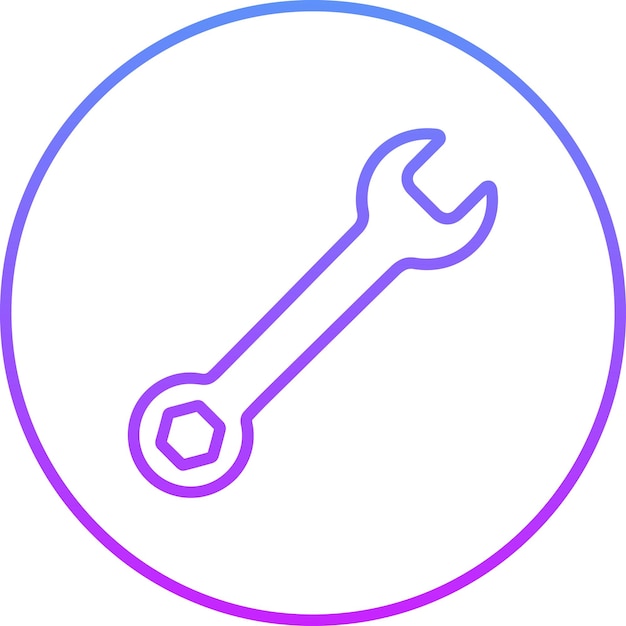 Ilustración del icono vectorial de la llave del conjunto de iconos de reparación de automóviles