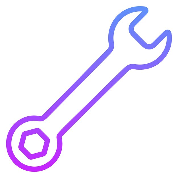 Ilustración del icono vectorial de la llave del conjunto de iconos de reparación de automóviles