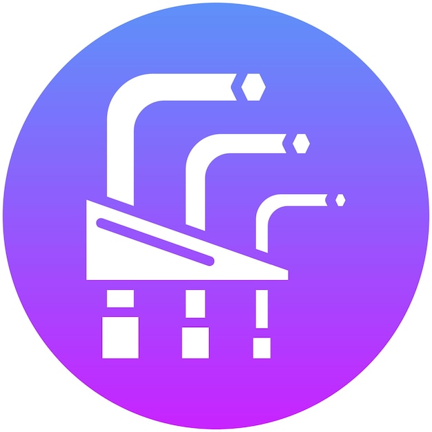 Ilustración del icono vectorial de la llave hexadecimal del conjunto de iconos de mejoras para el hogar