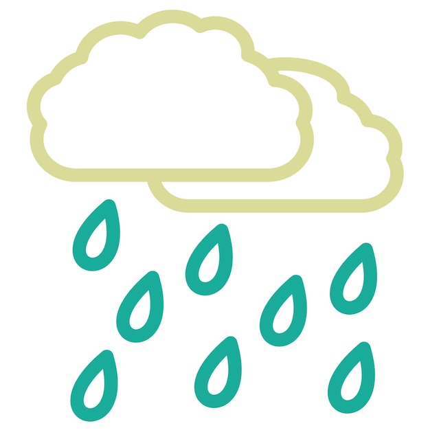 Ilustración del icono vectorial de lluvia del conjunto de iconos de otoño