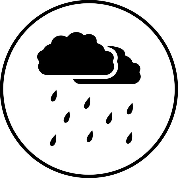 Ilustración del icono vectorial de lluvia del conjunto de iconos de otoño