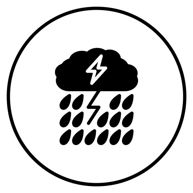 Vector ilustración del icono vectorial de lluvia pesada del conjunto de iconos de desastres naturales