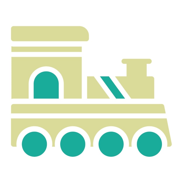 Ilustración del icono vectorial de la locomotora del icono del Oeste Salvaje