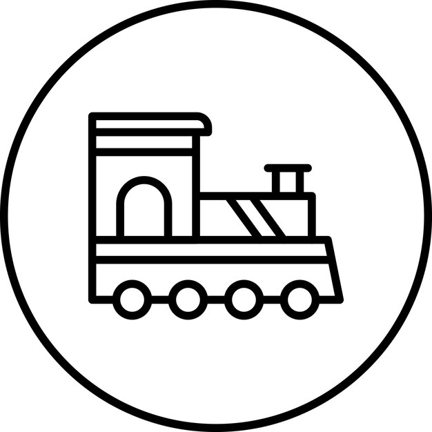 Vector ilustración del icono vectorial de la locomotora del icono del oeste salvaje