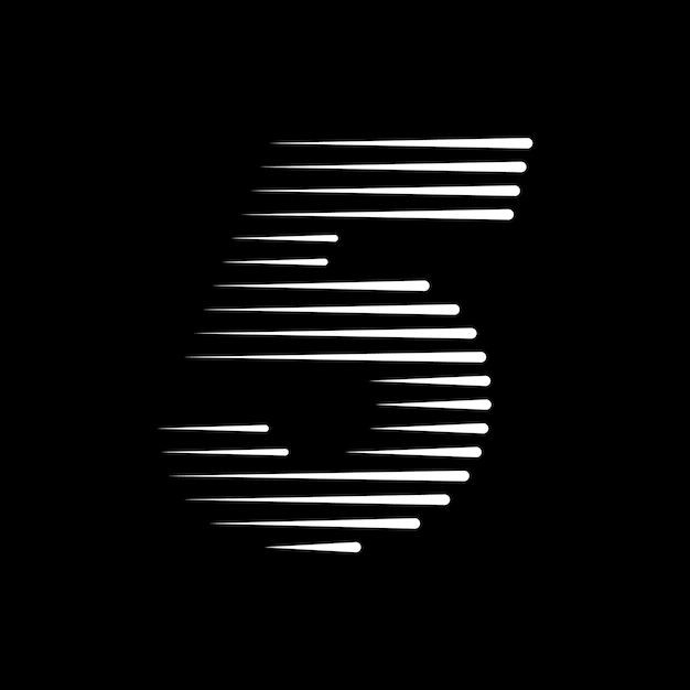 Ilustración del icono vectorial del logotipo de las 5 líneas numéricas
