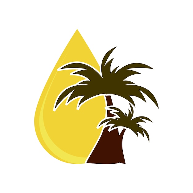 Ilustración del icono vectorial del logotipo del aceite de palma