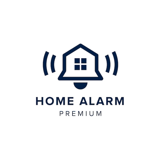Ilustración del icono vectorial del logotipo de la alarma wifi del hogar