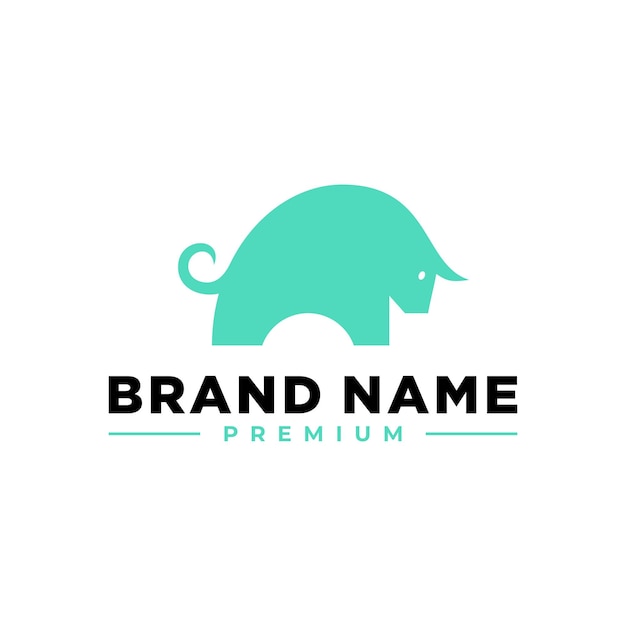 ILUSTRACIÓN DEL ICONO VECTORIAL DEL LOGOTIPO DE ANIMAL JUGUETON LINDO DEL TORO DE BÚFALO