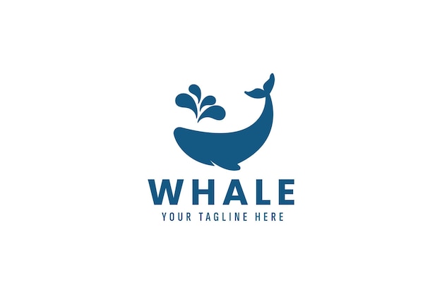 Ilustración del icono vectorial del logotipo de la ballena
